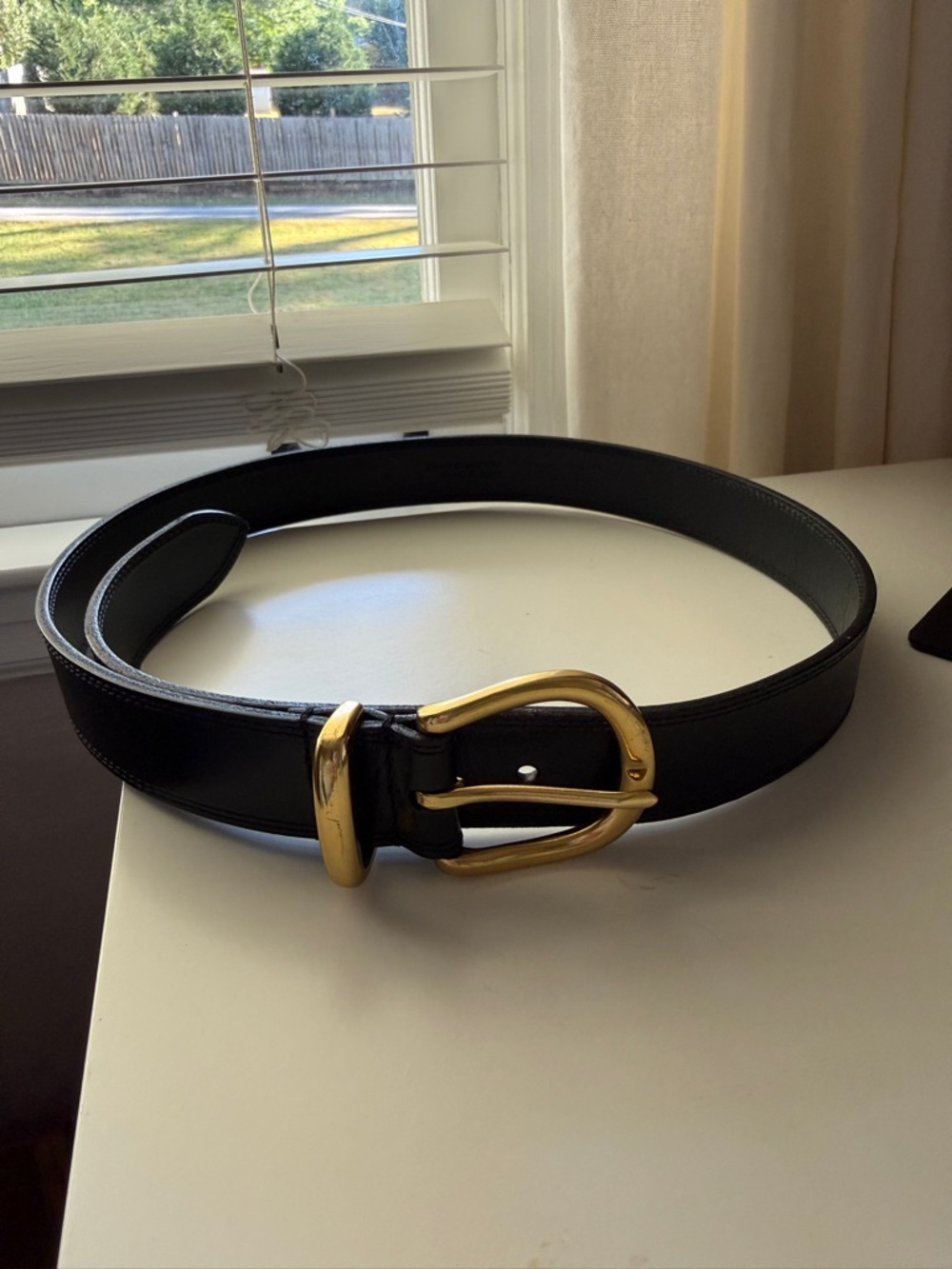 Quince Allegra European Leather Belt - XS / Black